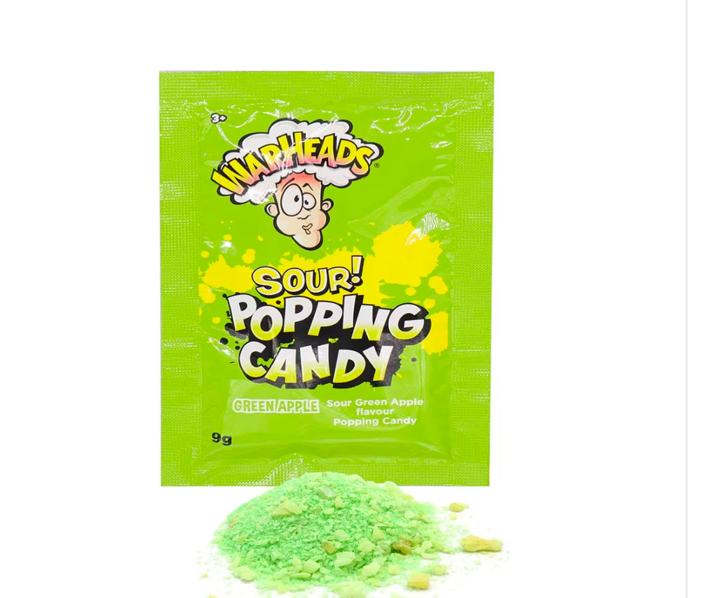 Warheads Sour Popping Candy Green Apple